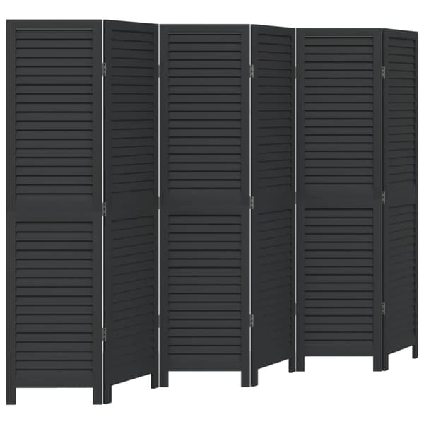 vidaXL Romdeler 6 paneler svart heltre keisertre
