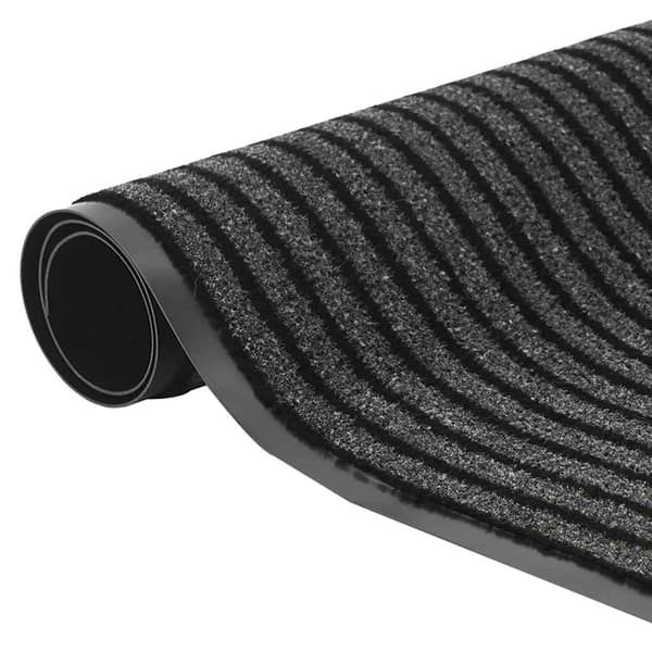 vidaXL Dørmatte Stripe Svart og Grå 90x150 cm