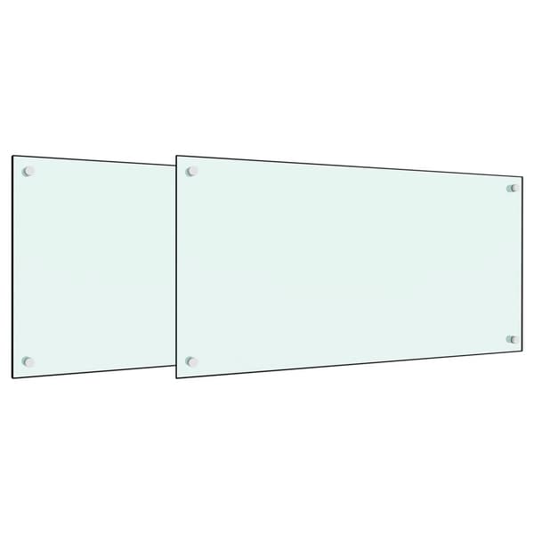 vidaXL Stänkskydd 2 st vit 80x50 cm härdat glas