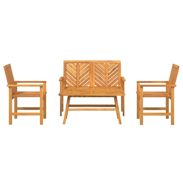 vidaXL Hage lounge sett 4 pcs Brun Solid akasietre