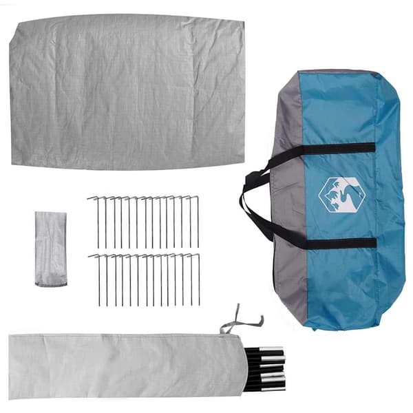 vidaXL Campingtält med tak Blå 308 x 268 x 130 cm Polyester