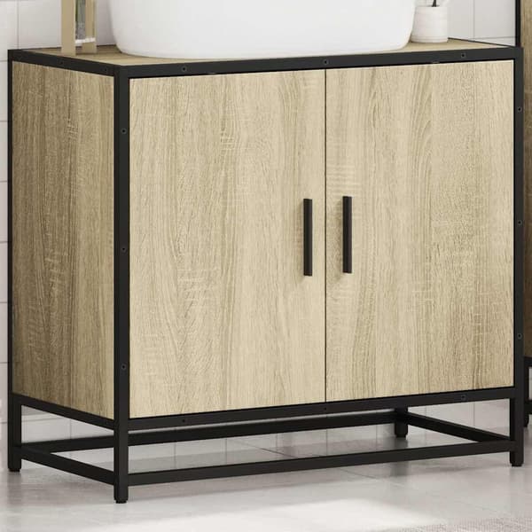 vidaXL Baderomsskap Sonoma eik 65x33x60 cm konstruert tre