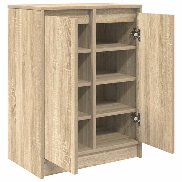 vidaXL Skoskap sonoma eik 57x34x76 cm sponplate