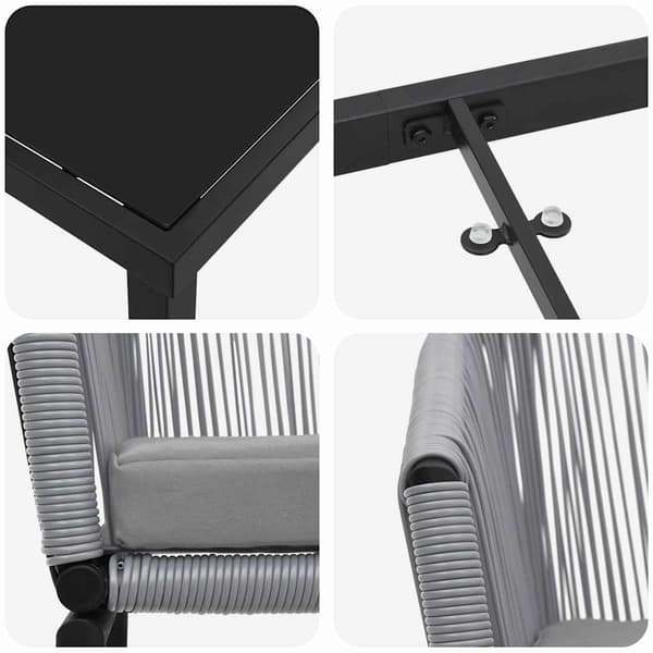 vidaXL Trädgårdsmöbelset 3 pcs Antracit Pulverlackerat stål