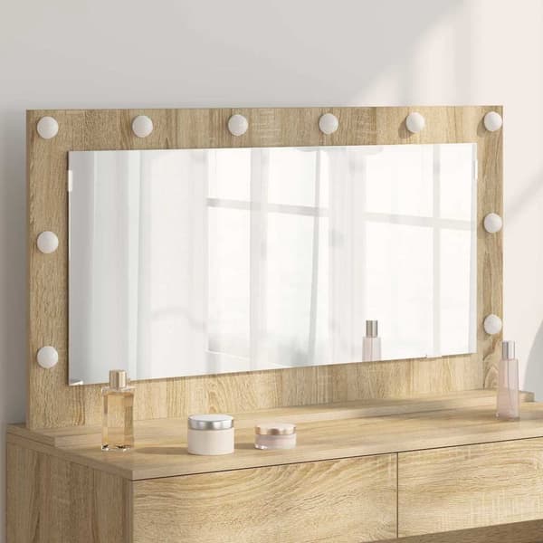 vidaXL Stilfullt Speil Rektangulær Sonoma eik 100 x 55 x 18 cm