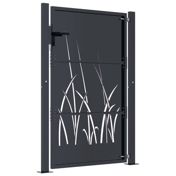 vidaXL Hageport antrasitt 100x150 cm stålgressdesign