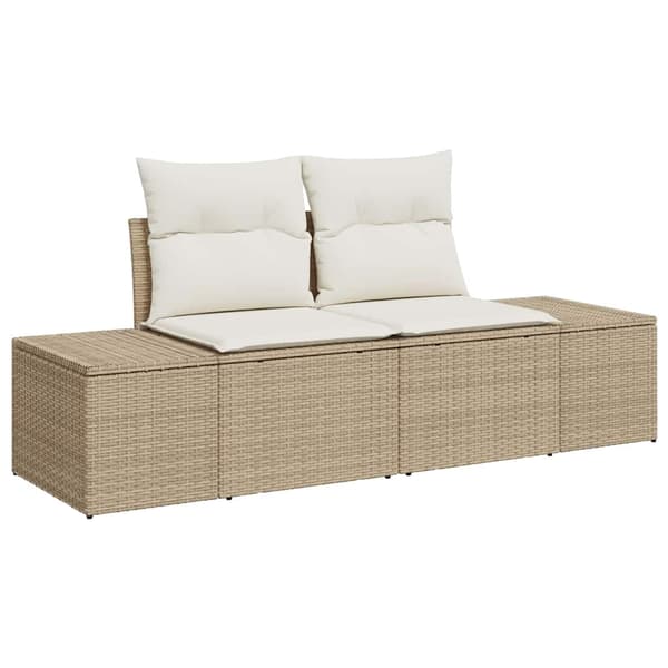 vidaXL Soffset med kudde 4 pcs konstrotting