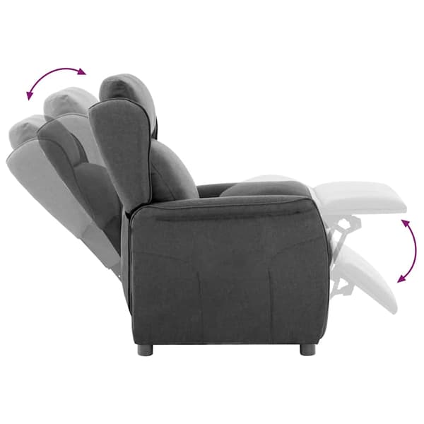 vidaXL Reclinerfåtölj Mörkgrå 66.5 x 94 x 101.5 cm Polyester