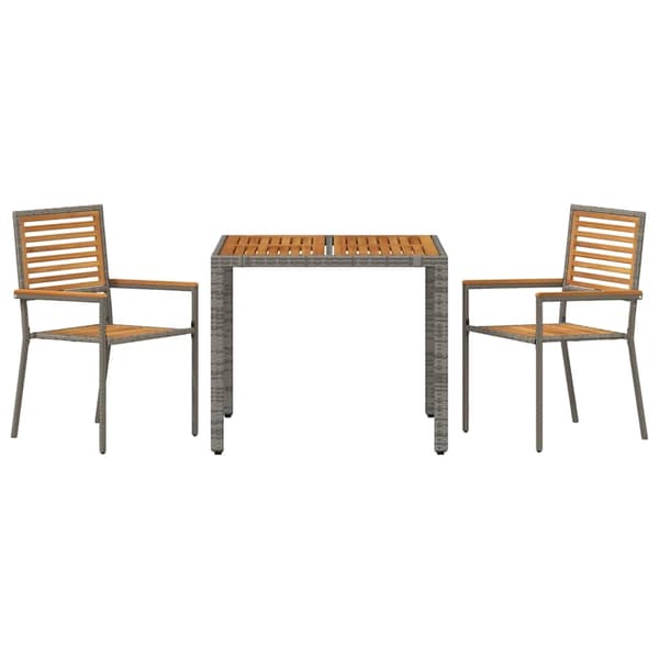 vidaXL Hage Spisegruppe 3 pcs Grå og Brun polyrotting