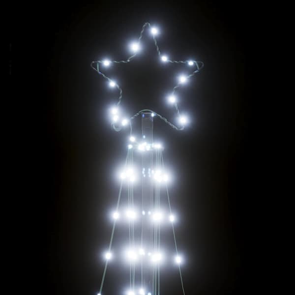 vidaXL LED julgran 363 LEDs kallvit 182 cm