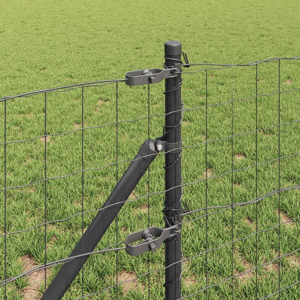 vidaXL Gjerde med stolpe Grå 0,4 x 50 m Stål og PVC