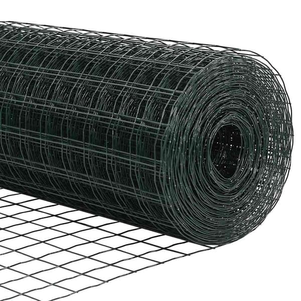 vidaXL Gjerde med stolpe grønn 1,4 x 10 m Stål og PVC
