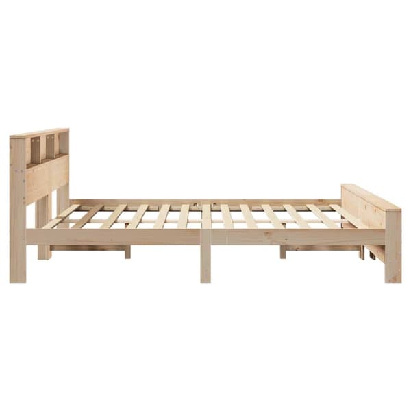 vidaXL Sengestamme med hodegjerde Brun 200 x 200 cm Konstruert tre
