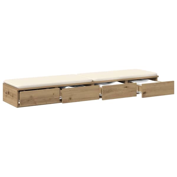 vidaXL Sengeskuffer Artisan Eik 150 x 36,5 x 16,5 cm Konstruert tre