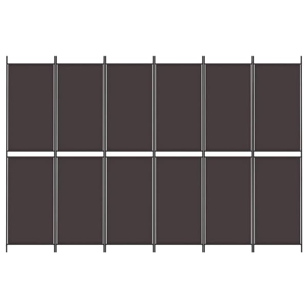 vidaXL Romdeler 6 paneler brun 300x200 cm stoff