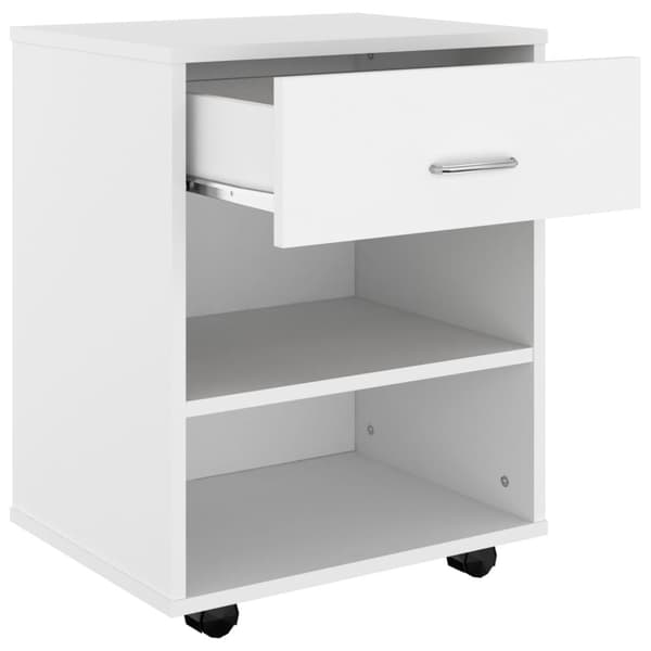 vidaXL Rulleskap hvit 46x36x59 cm sponplate
