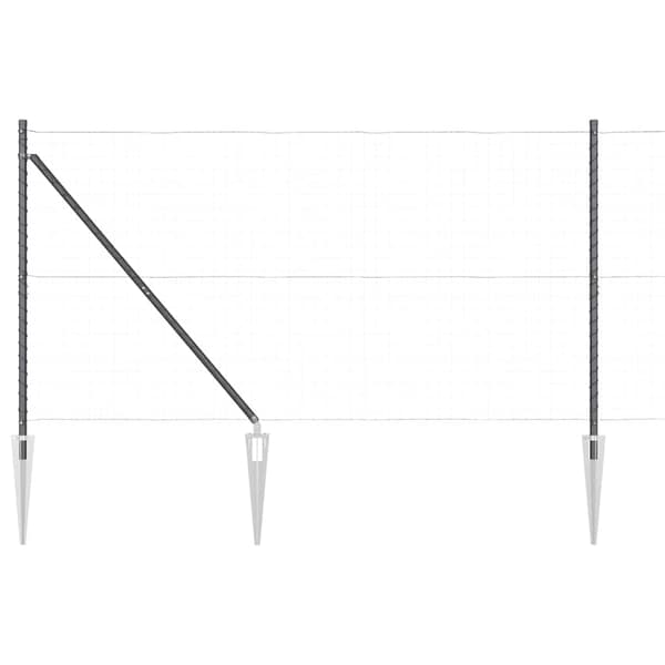vidaXL Gjerdepåle 7 pcs Grå Stål