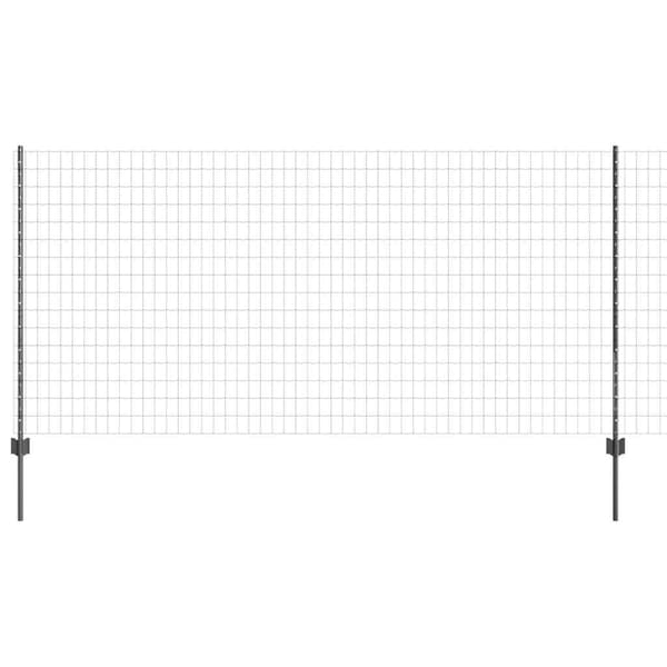 vidaXL Gjerde med stolpe Grå 1,2 x 10 m Stål og PVC