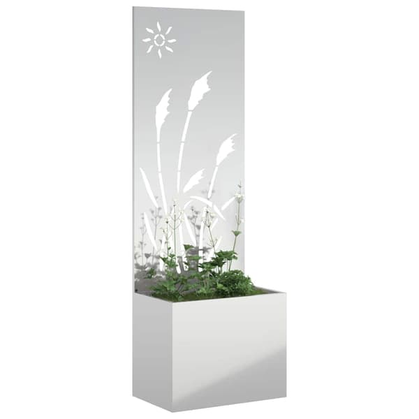 vidaXL Trädgårds integritetsskärm Silver 50 x 140 cm Galvaniserat stål