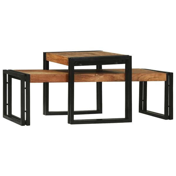 vidaXL Kaffebord 2 pcs Brun 48 x 40 x 40 cm Solid akasietre