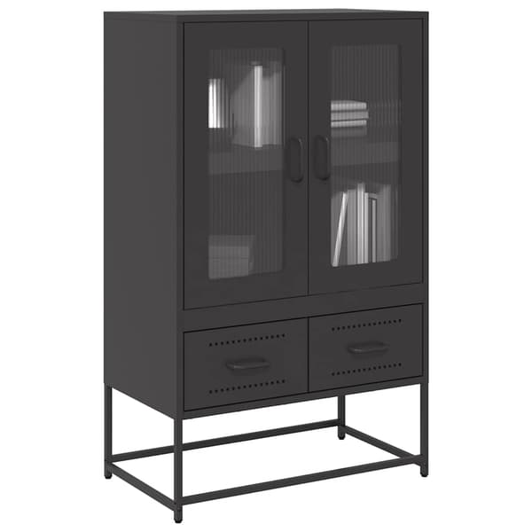 vidaXL Highboard svart 68x39x111,5 cm stål