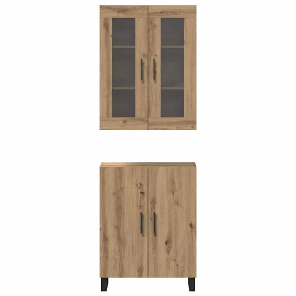 vidaXL Skåp 2 pcs artisan ek Konstruerat trä