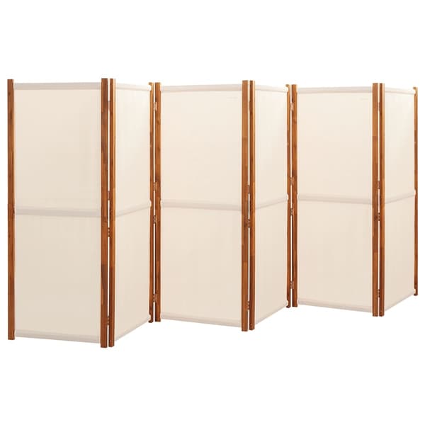 vidaXL Romdeler 6 paneler kremhvit 420x180 cm