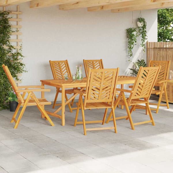 vidaXL Hage Spisegruppe 7 pcs Brun Solid akasietre