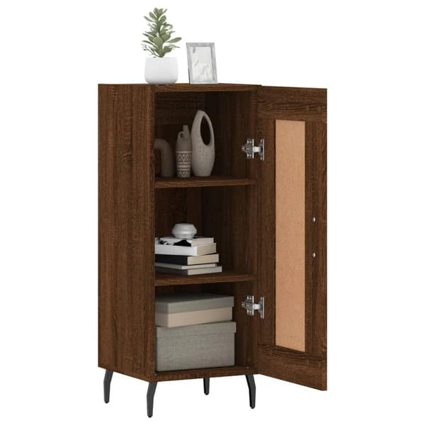 vidaXL Skjenk brun eik 34,5x34x90 cm konstruert tre