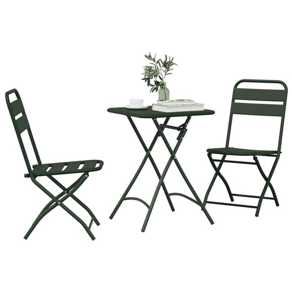 vidaXL Bistroset 3 pcs Grön Stål