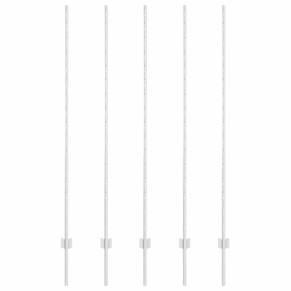 vidaXL Stängselstolpe 5 pcs Silver 150 cm Stål
