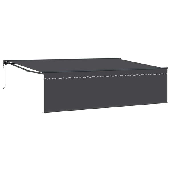 vidaXL Utfällbar markis Antracit 500 × 300 cm Polyester och aluminium
