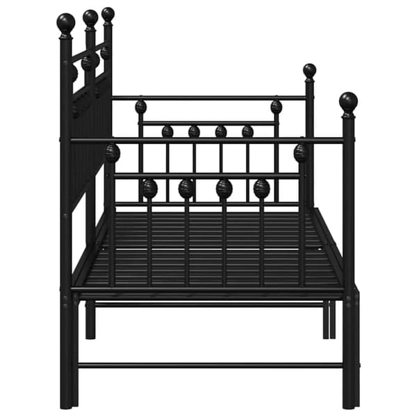 vidaXL Dagbäddram Svart 75 x 190 cm Stål