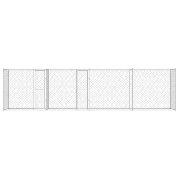vidaXL Hundbur silver 800 x 200 x 200 cm Galvaniserat Stål