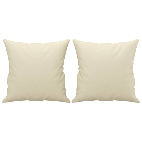 vidaXL 2-sits soffa med prydnadskuddar gräddvit 140 cm konstläder