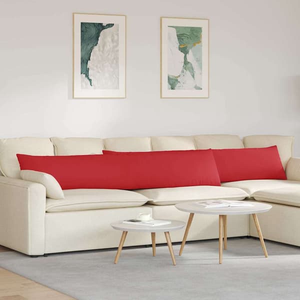 vidaXL Soffkuddar 2 st Röd 200 x 40 cm tyg
