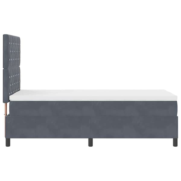 vidaXL Bäddfjäder med madrass Mörkgrå 90 x 200 cm Sammet