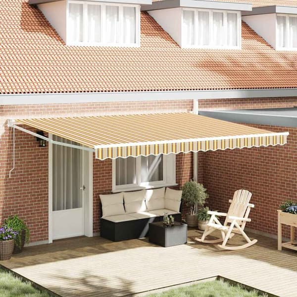 vidaXL Utfällbar markis Flerfärgsdesign 450 × 300 cm