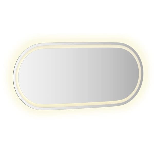 vidaXL Badrumsspegel LED 100x45 cm oval