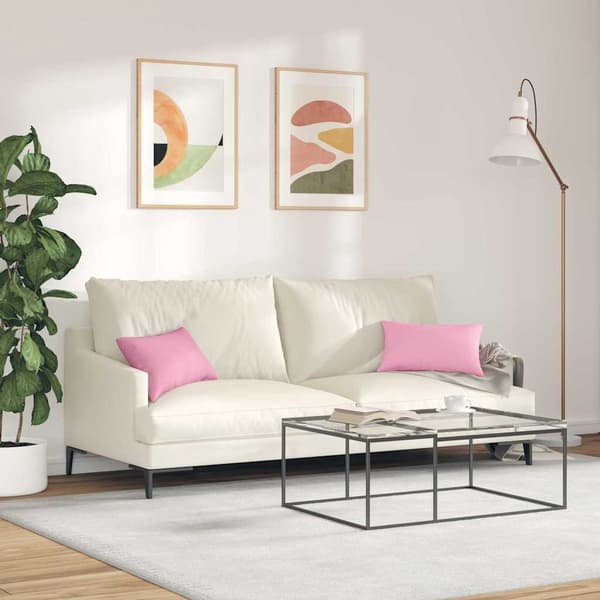 vidaXL Soffkuddar 2 st Rosa 50 x 30 cm tyg