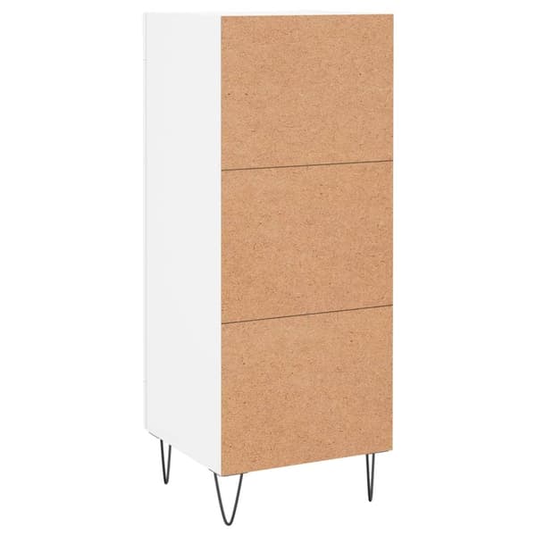 vidaXL Skänk vit 34,5x34x90 cm konstruerat trä