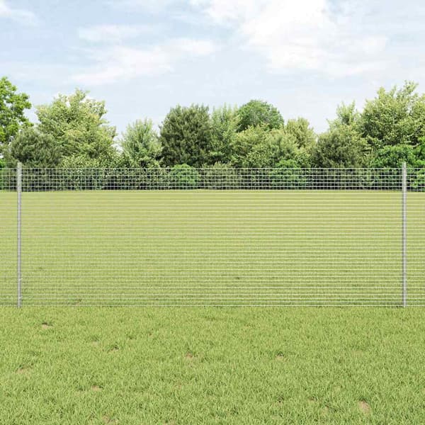 vidaXL Gjerde med innlegg. sølv 0.8 x 10 m Stål