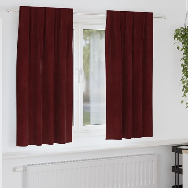 vidaXL Gardiner 2 stk. Vinrød 140 x 175 cm Fløyel