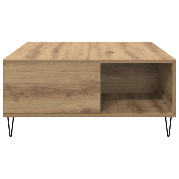 vidaXL Kaffebord Artisan Eik 80 x 80 x 36,5 cm Konstruert tre