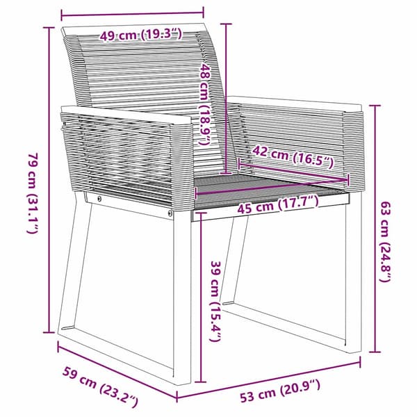 vidaXL Trädgårdsmöbelset 9 pcs Svart Pulverlackerat stål