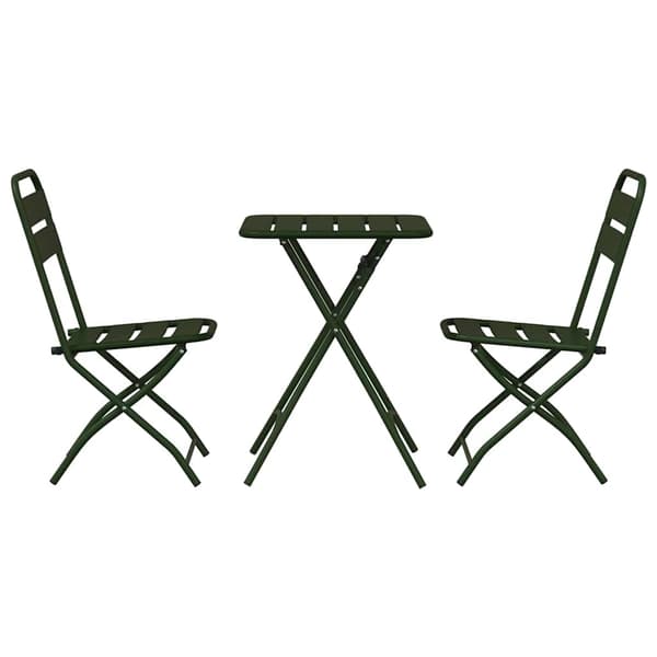 vidaXL Bistroset 3 pcs Grön Stål