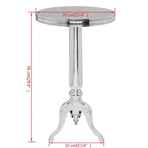 vidaXL Runt sidobord aluminium silver