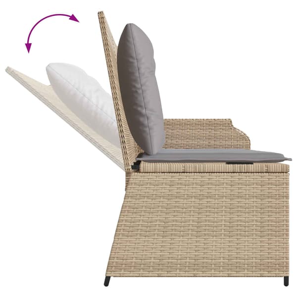 vidaXL Trädgårdsbänk med dyna Beige Poly rotting