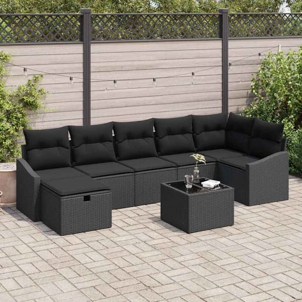 vidaXL Soffset med kudde med lagring 8 pcs konstrotting