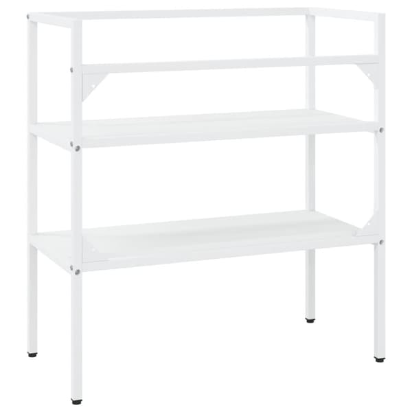 vidaXL Badehylle hvit 79x38x83 cm jern